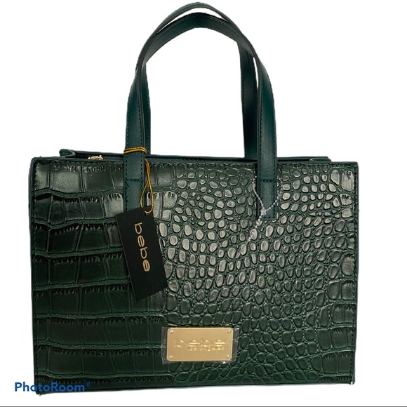 bebe Handbags - 🍒bebe HUNTER TRIPLE ENTRY CROCO SATCHEL HUNTER